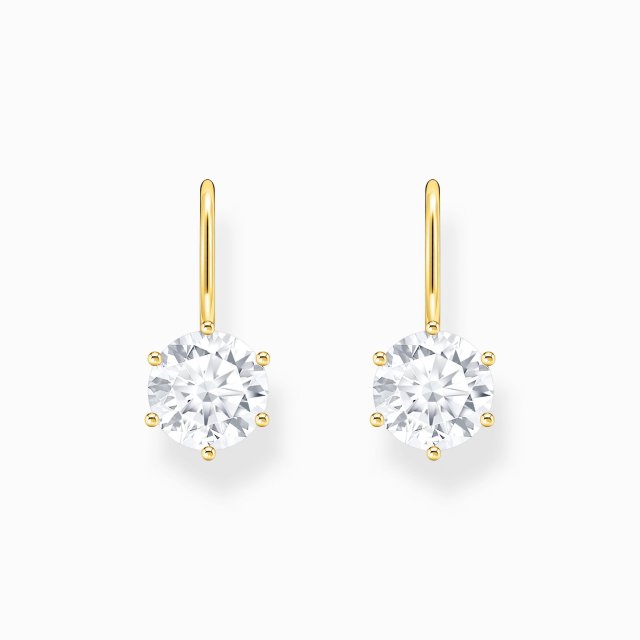 THOMAS SABO Gold-Plated Earrings with White Zirconia 
