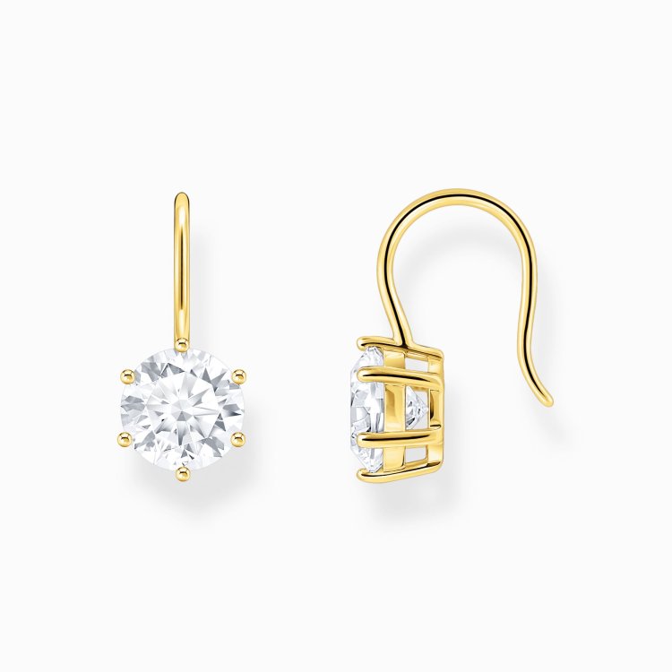 THOMAS SABO Gold-Plated Earrings with White Zirconia 