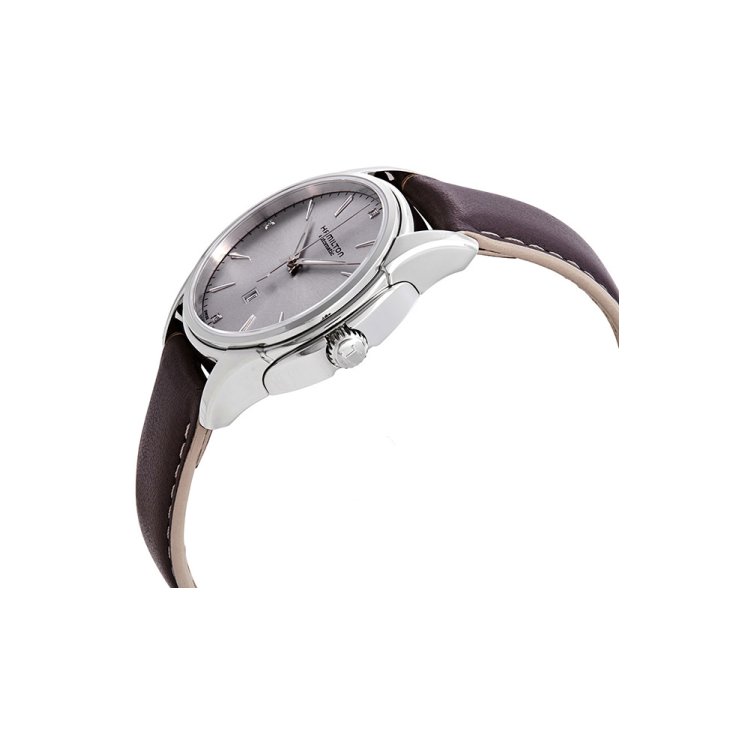 HAMILTON Jazzmaster Lady Auto Diamonds Purple Leather Strap