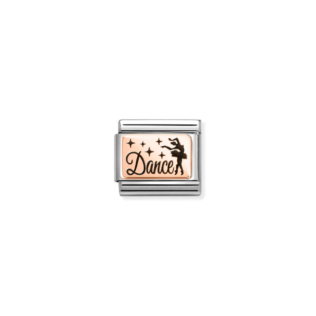 NOMINATION COMPOSABLE CLASSIC LINK DANCE BALLERINA IN 9K ROSE GOLD & ENAMEL