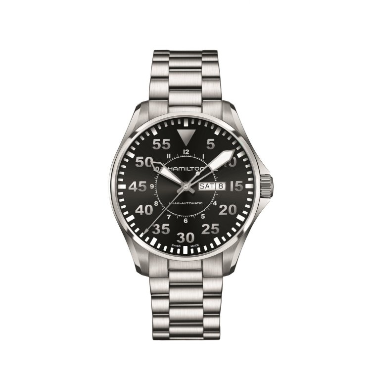 HAMILTON Khaki Aviation Pilot Day Date Auto Stainless Steel Bracelet