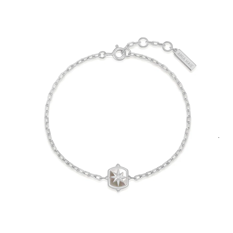 ANIA HAIE Silver Colour-Block Mother of Pearl Star Bracelet