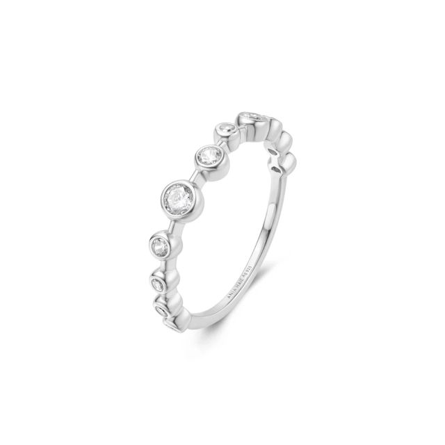 ANIA HAIE Silver Bezel Cubic Zirconia Zig-Zag Ring