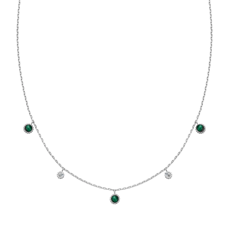 ANIA HAIE Silver Malachite Station Necklace