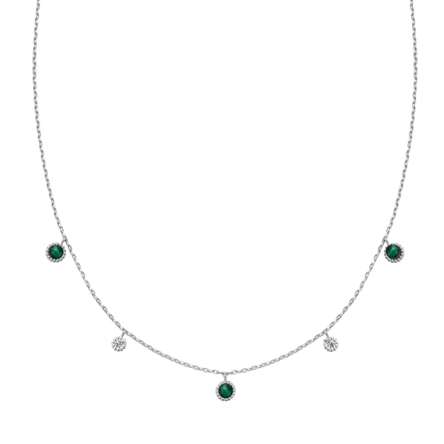 ANIA HAIE Silver Malachite Station Necklace