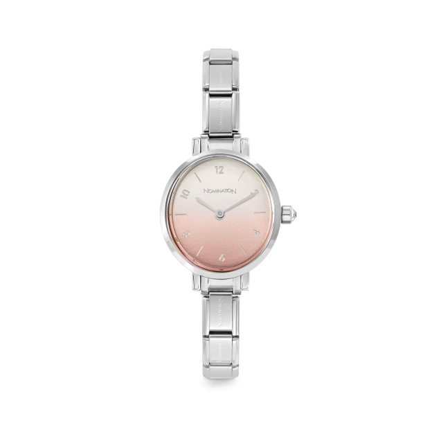 NOMINATION WATCH STAINLESS STEEL OVAL & PINK FADE DIAL