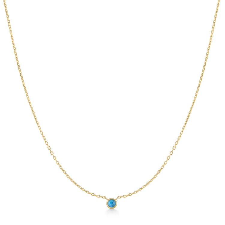 ANIA HAIE Gold Bezel-Set Lab-Created Turquoise Solitaire Necklace