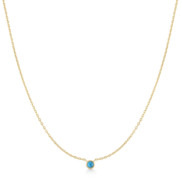 ANIA HAIE Gold Bezel-Set Lab-Created Turquoise Solitaire Necklace