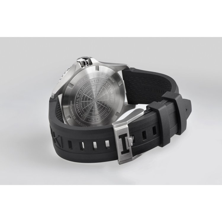 HAMILTON Khaki Navy Scuba Auto Black Rubber Strap