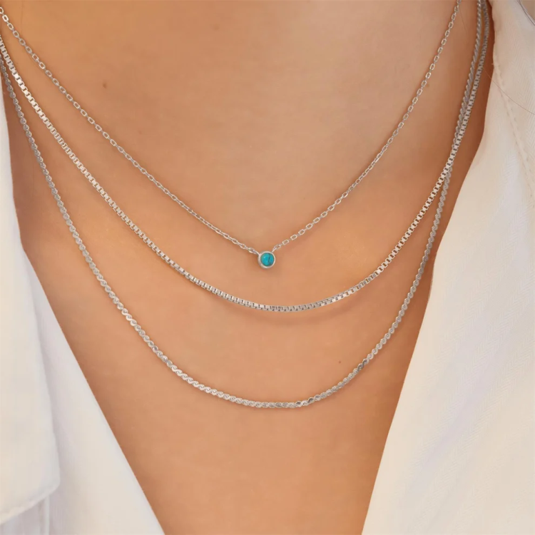 ANIA HAIE Silver Bezel-Set Lab-Created Turquoise Solitaire Necklace