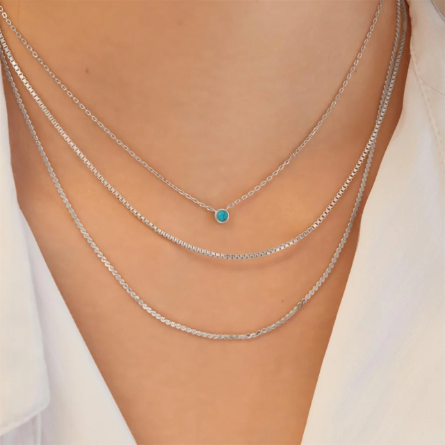 ANIA HAIE Silver Bezel-Set Lab-Created Turquoise Solitaire Necklace