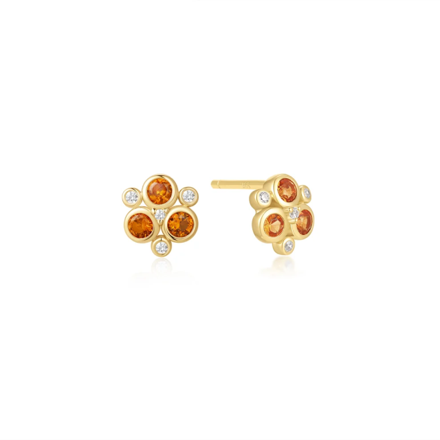 ANIA HAIE Gold Nano Gem Floral Trio Stud Earrings