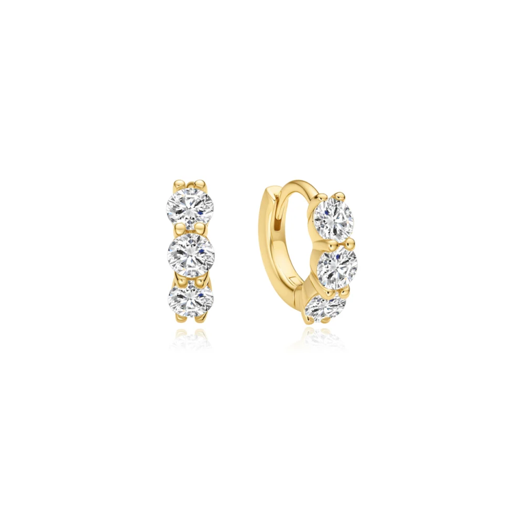 ANIA HAIE Gold Trio Sparkle Huggie Hoop Earrings