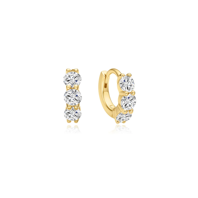 ANIA HAIE Gold Trio Sparkle Huggie Hoop Earrings