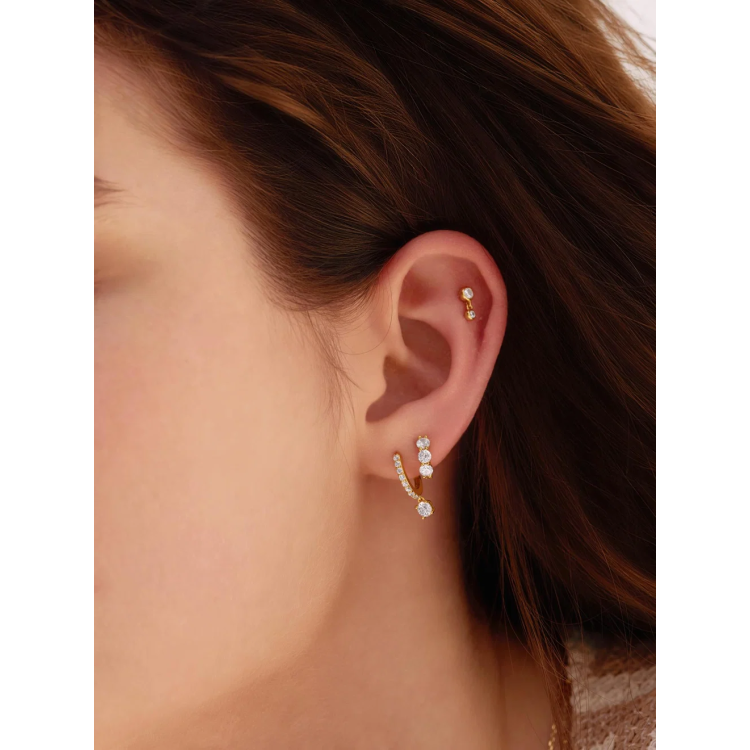 ANIA HAIE Gold Trio Sparkle Huggie Hoop Earrings