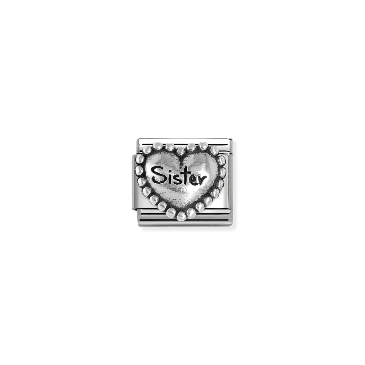 NOMINATION COMPOSABLE CLASSIC LINK SISTER HEART IN 925 SILVER