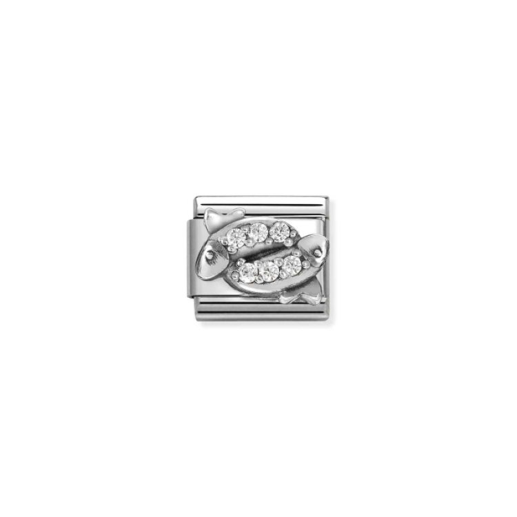 NOMINATION COMPOSABLE CLASSIC LINK PISCES WITZ CZ IN 925 SILVER