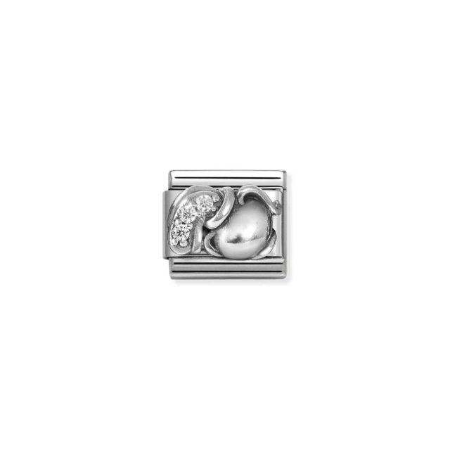 NOMINATION COMPOSABLE CLASSIC LINK AQUARIUS WITH CZ IN 925 SILVER