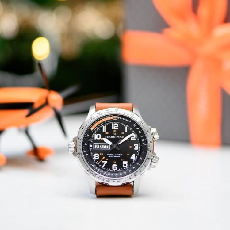 HAMILTON Khaki Aviation X-Wind Day Date Auto Brown Leather Strap