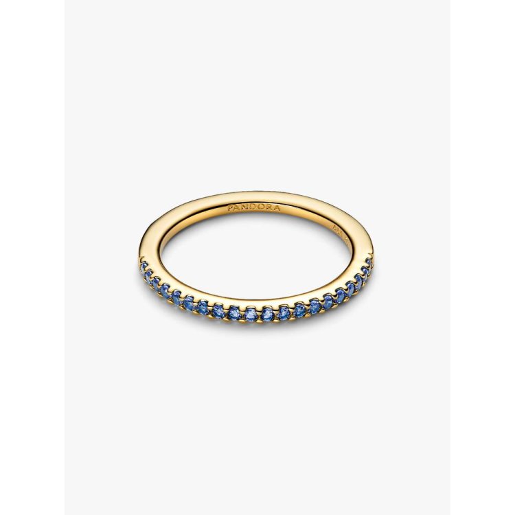 PANDORA TIMELESS Δαχτυλίδι με Γάμπα Μισή Διακοσμημένη με Αστραφτερούς Mπλε Λίθους