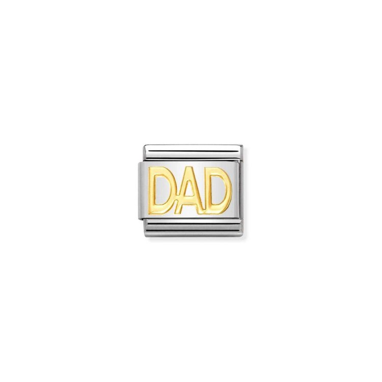 NOMINATION COMPOSABLE COMPOSABLE CLASSIC LINK DAD WRITING IN 18K GOLD