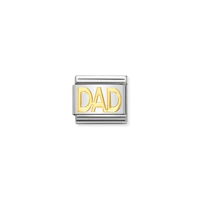 NOMINATION COMPOSABLE COMPOSABLE CLASSIC LINK DAD WRITING IN 18K GOLD