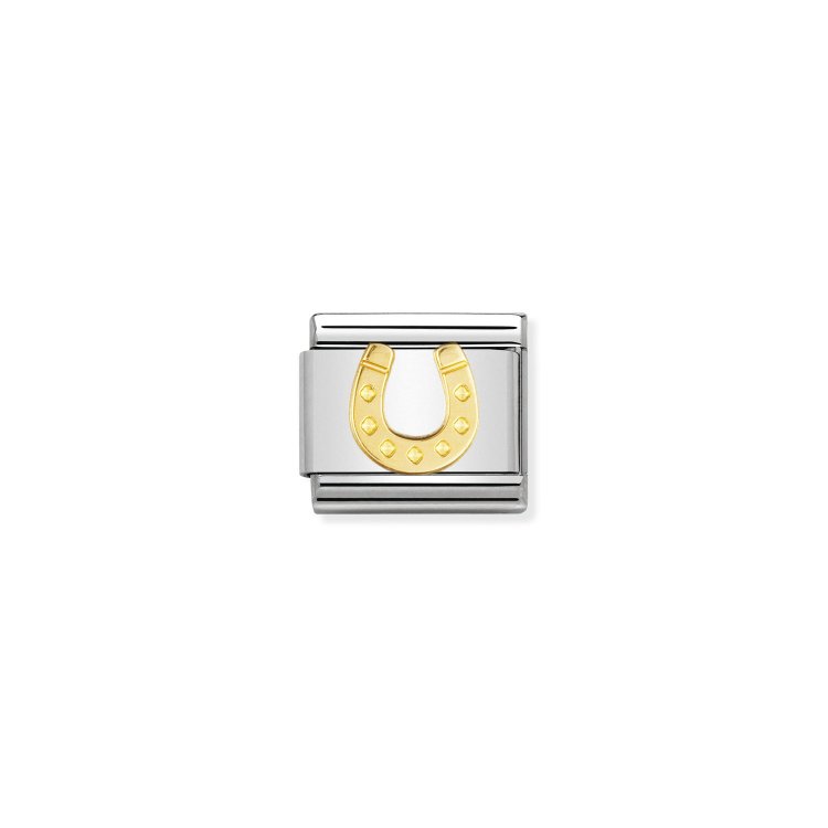 COMPOSABLE CLASSIC GOOD LUCK IN STAINLESS STEEL WITH 18k GOLD DANISH HORSESHOE
