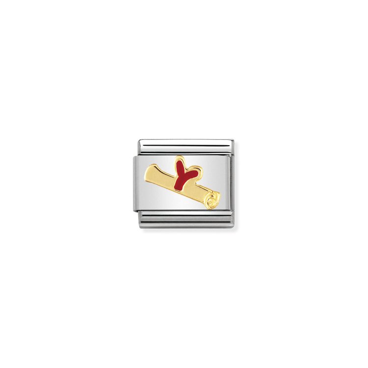 NOMINATION COMPOSABLE CLASSIC LINK DIPLOMA IN 18K GOLD & ENAMEL