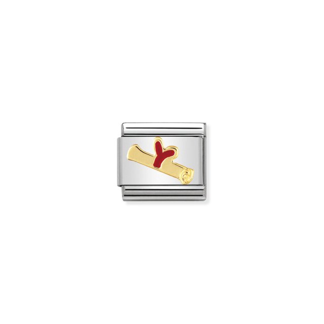 NOMINATION COMPOSABLE CLASSIC LINK DIPLOMA IN 18K GOLD & ENAMEL