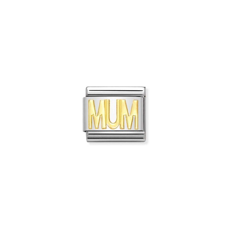 NOMINATION COMPOSABLE CLASSIC LINK MUM WRITING IN 18K GOLD