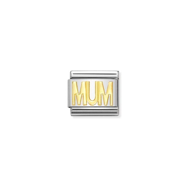 NOMINATION COMPOSABLE CLASSIC LINK MUM WRITING IN 18K GOLD