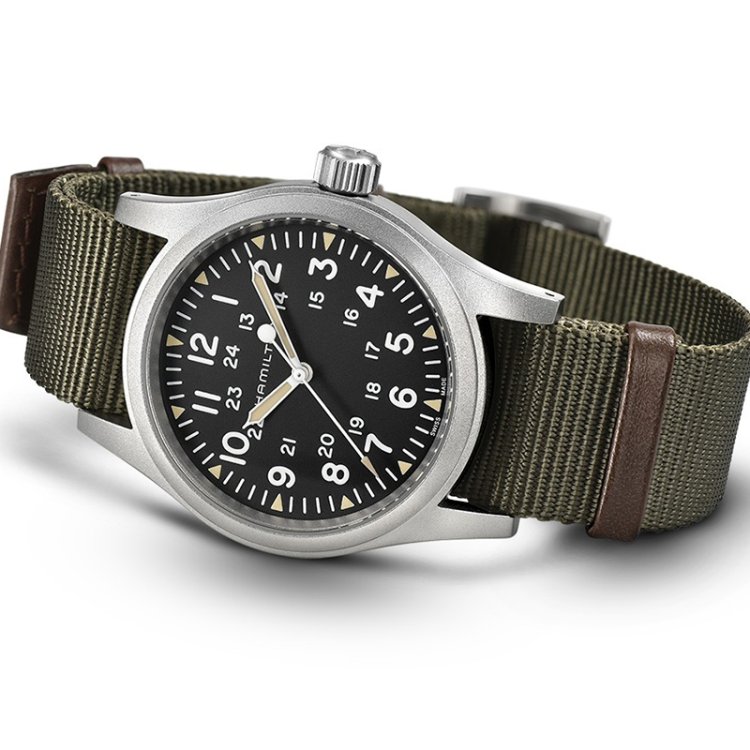 HAMILTON Khaki Field Mechanical 38mm Khaki Fabric Strap