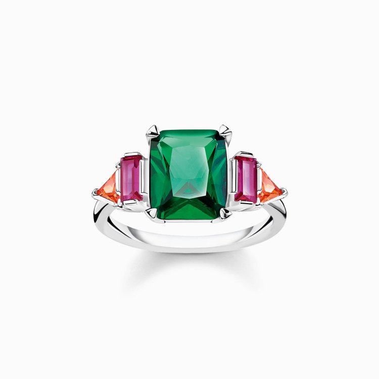 THOMAS SABO Silver Ring Colourful Stones