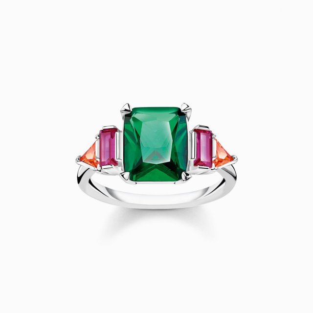THOMAS SABO Silver Ring Colourful Stones