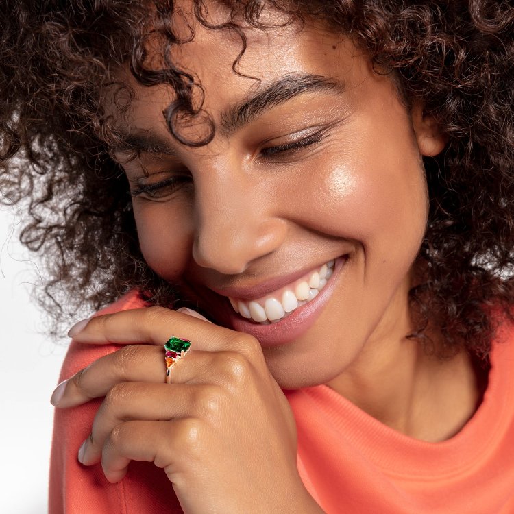 THOMAS SABO Silver Ring Colourful Stones