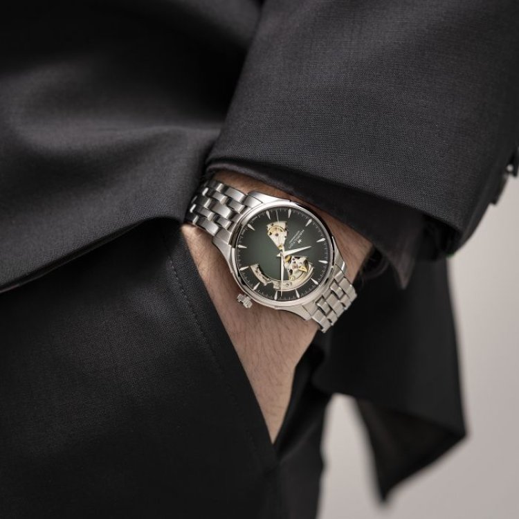HAMILTON Jazzmaster Open Heart Auto Stainless Steel Bracelet
