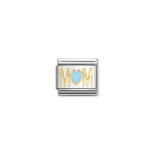 NOMINATION COMPOSABLE CLASSIC LINK MUM WITH HEART IN 18K & ENAMEL