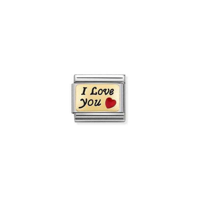 NOMINATION COMPOSABLE CLASSIC LINK I LOVE YOU  IN 18K & ENAMEL