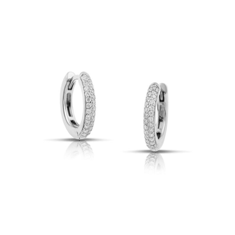 DAZZ Hoop Earrings in Silver 925 with Zircons