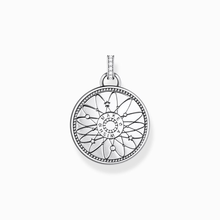 THOMAS SABO Silver Pendant Wheel of Fortune with Cold Enamel and Stones