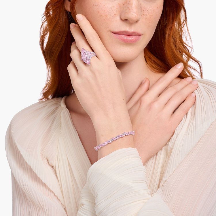 THOMAS SABO Silver Cocktail Ring with Pink Zirconia Stones