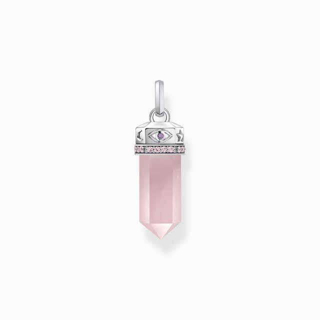 THOMAS SABO Silver Ηexagonal Pendant with Rose Quartz
