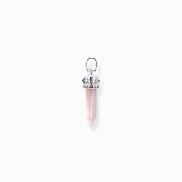 THOMAS SABO Silver Ηexagonal Pendant with Rose Quartz