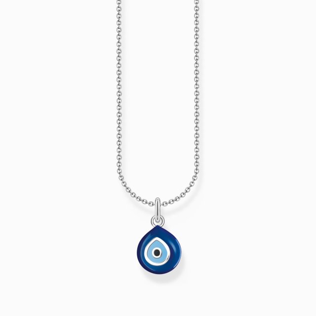 THOMAS SABO Silver Necklace with Nazar's Eye Pendant and Cold Enamel