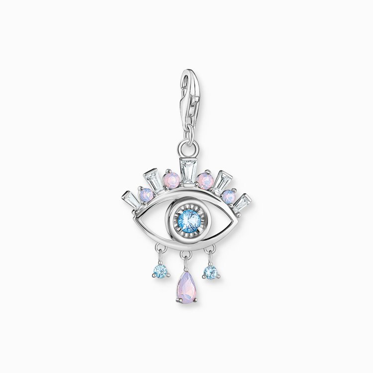 THOMAS SABO Silver Charm Pendant Nazar's Eye with Blue Stones