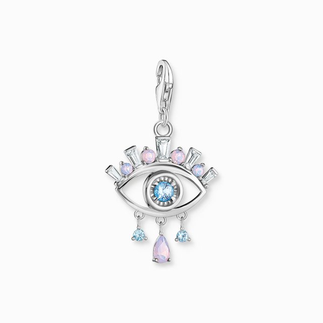 THOMAS SABO Silver Charm Pendant Nazar's Eye with Blue Stones