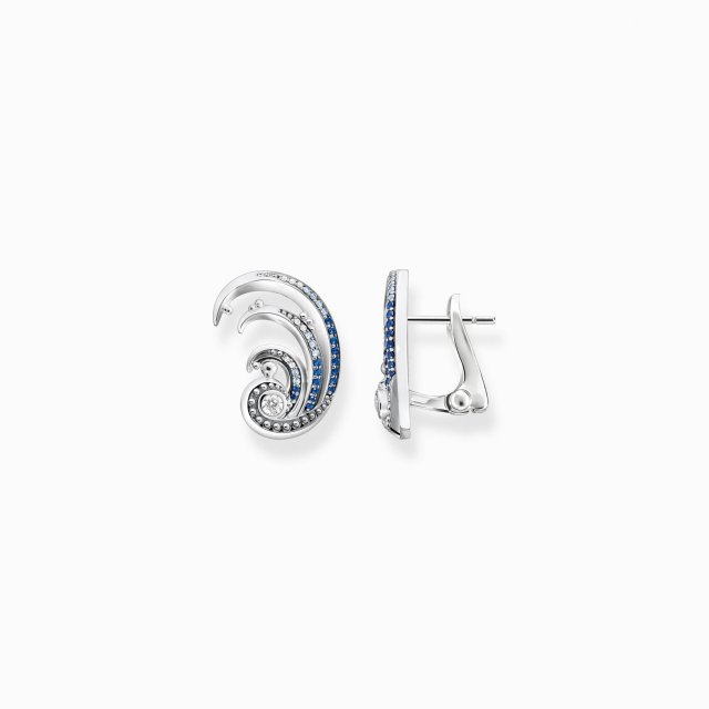 THOMAS SABO Silver Ear Clip Wave with Blue Stones
