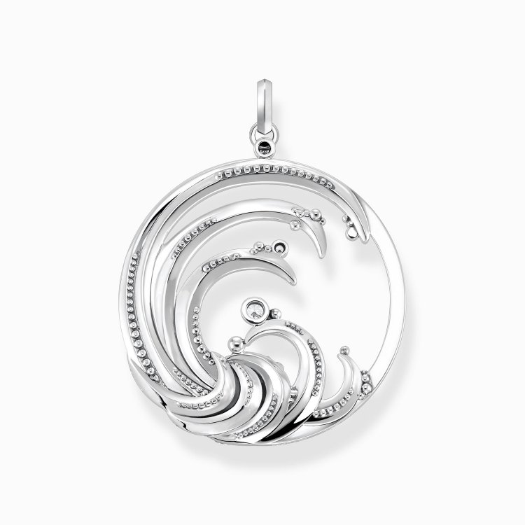 THOMAS SABO Silver Pendant Wave with Blue Stones