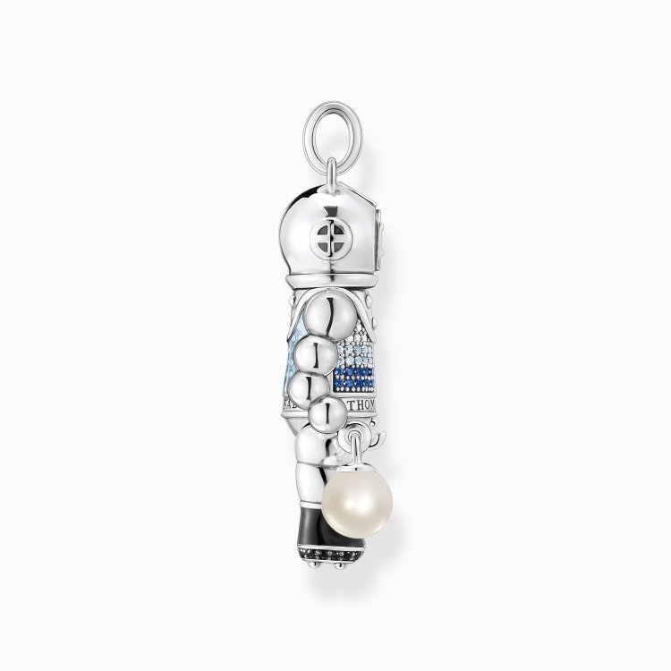 THOMAS SABO Silver Pendant Diver with Pearl and Blue Stones