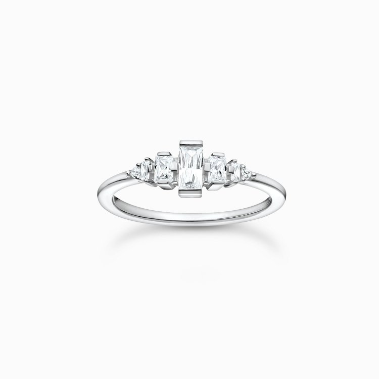 THOMAS SABO Silver Ring Vintage White Stones